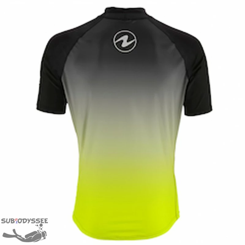Top Lycra Rashguard NOIR/LIME Homme Manches Courtes - Aqualung – Image 2