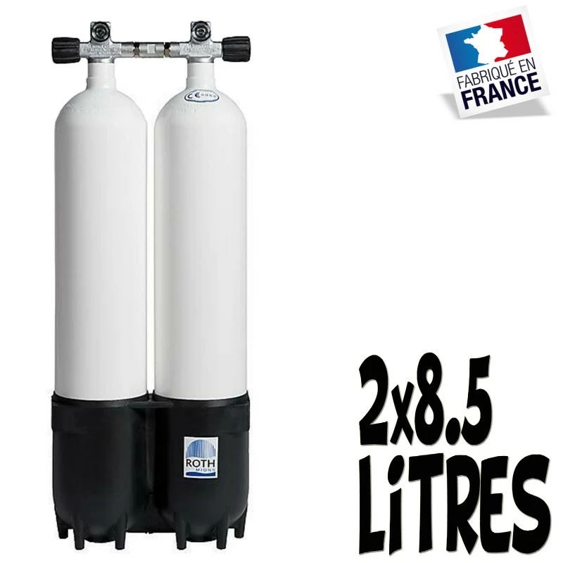 Bi-Bouteille De Plongée 2 X 8.5 Litres 230 Bars (Ø140mm) - Roth