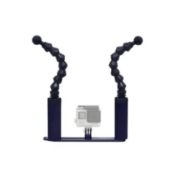 Platine FIXE Double Bras + 2 FLEXI 7" + Fixation GoPro - Big Blue