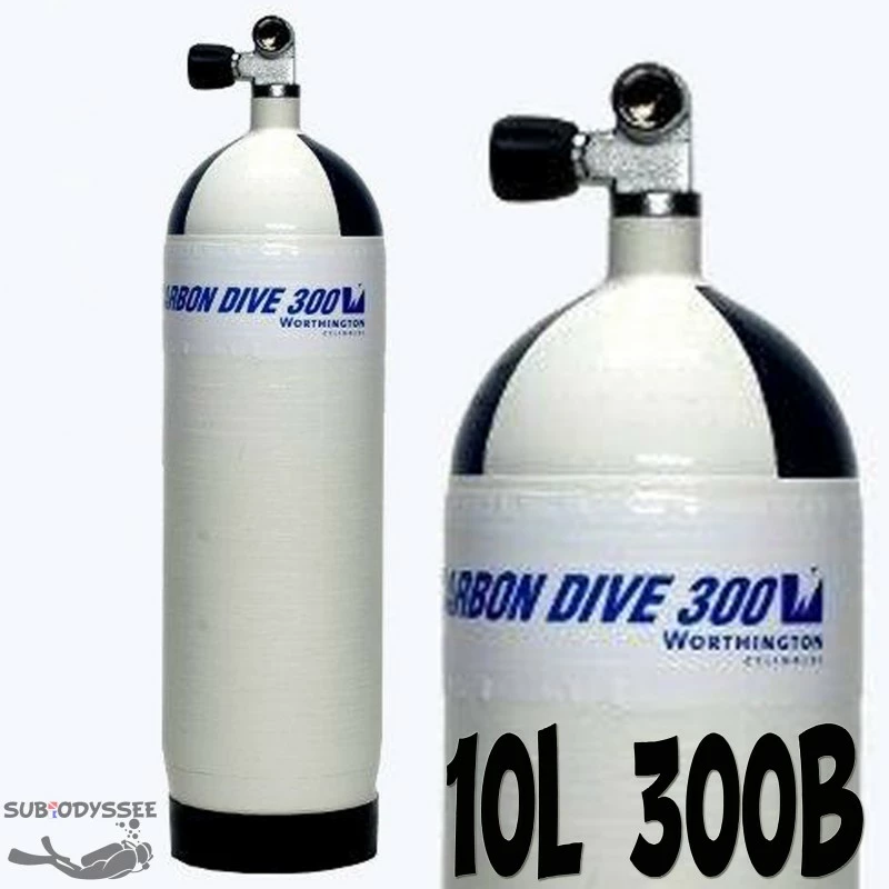 Bouteille Carbone 10 Litres 300 Bars + Robinet 1 Sortie Mono - Carbon Dive