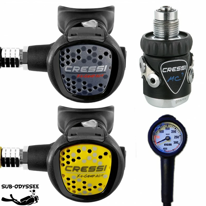 MC9 COMPACT Pack Détendeur + Octopus Compact + Manomètre - Cressi