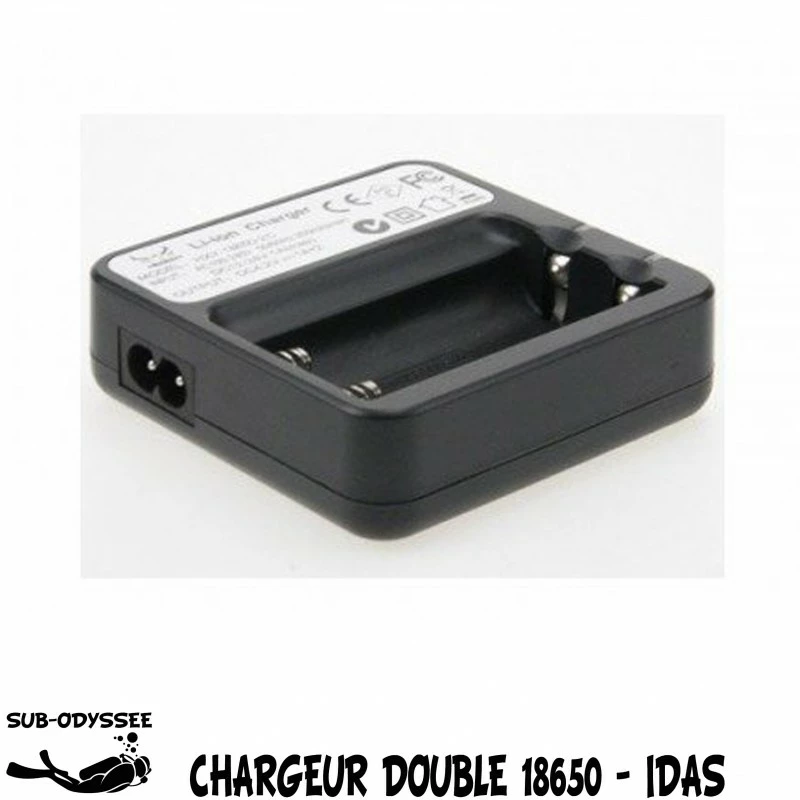 Chargeur Double Pour Batteries 18650 Lithium (240') 4.2V 1A - IDas / ITorch