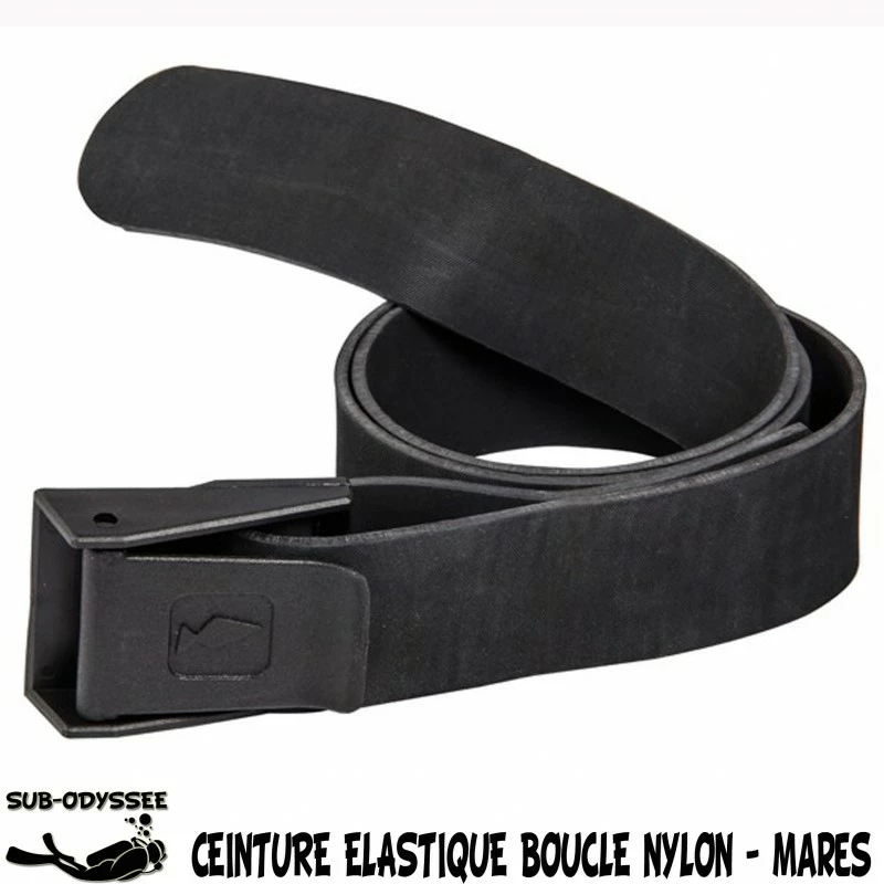 Ceinture Elastique Noire Boucle Nylon - Mares