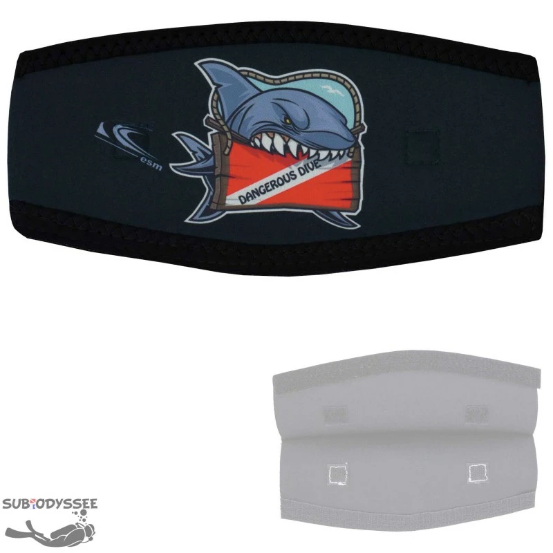 Protection NEOPRENE Sangle Masque REQUIN DANGEROUS DIVE Double Velcro - ESM