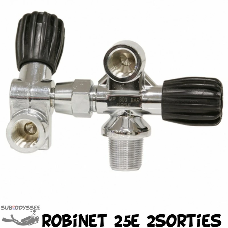 Robinet 25E 2 Sorties DIN 300 Bars Pour B15, B20, B50 & B80