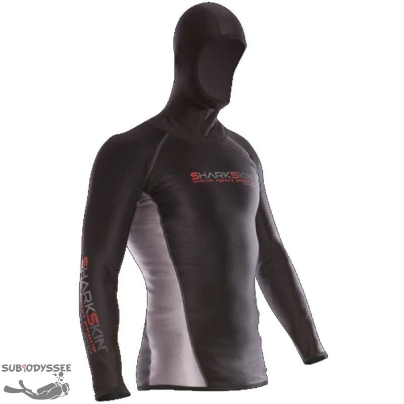 T-shirt LONG SLEEVE CHILLPROOF Homme Ă Cagoule - SHARKSKIN